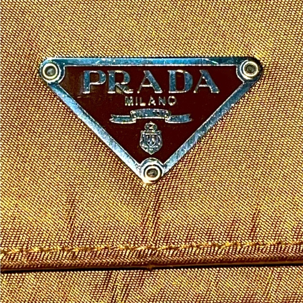 PRADA Milano Saffiano Long Leather & Nylon Fold Wallet, Brown/Copper, Italy - Picture 2 of 14